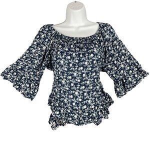 Denim Supply Ralph Lauren Top Womens Size XS Boho Flowy Hippie Floral Festival